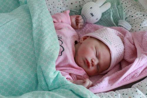Newborn Baby Girl Birth Sleep Sweet Pink Child