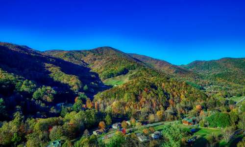 North Carolina America Mountains Fall Autumn Hdr