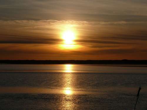 North Sea Sunset Sea Afterglow