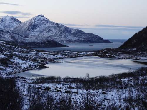 Norway Panorama Landscape Mountain Fjord Nature