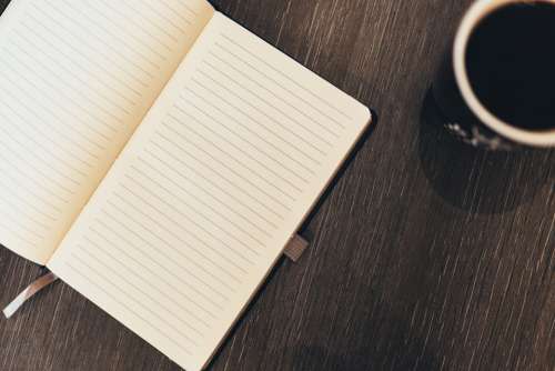 Notebook Paper Page Empty Blank Book Coffee Break