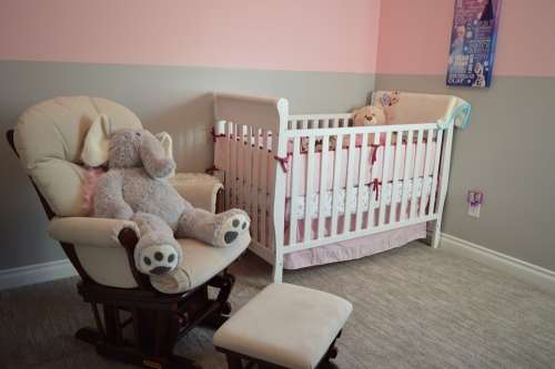 Nursery Crib Chair Bedroom Room Home Child Baby