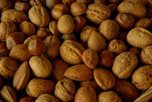Nuts Almonds Hazelnuts Mix Protein Food Snack