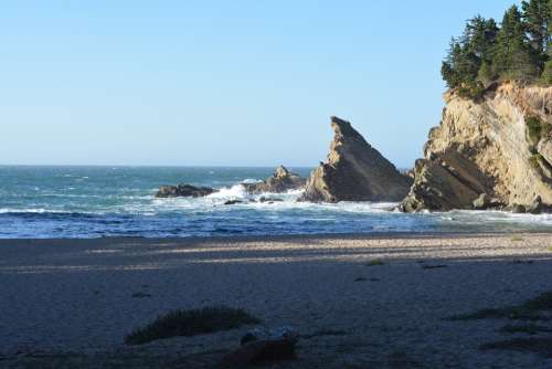 Ocean Water Sand Beach Wave Coast Rocks