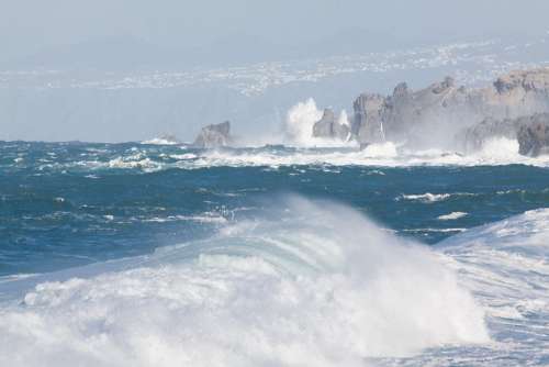 Ocean Flood Sea Wave Water Spray Vacations Surf