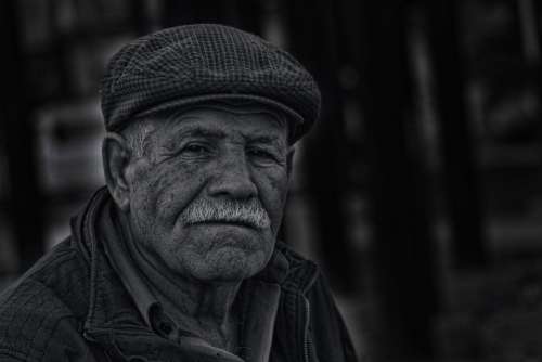 Old Man Sad Black Sadness People Men Adult