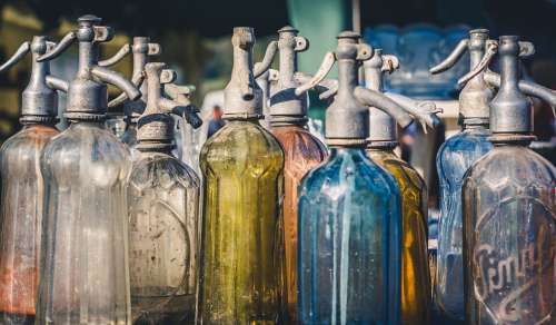 Old Bottles Glass Vintage Empty Dry Retro