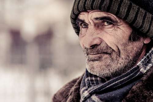 Old Age Man Elderly Cold Wrinkled Character