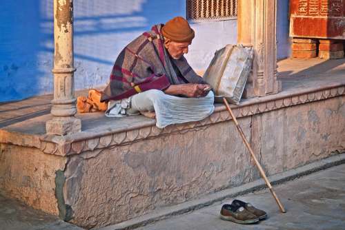 Old Man India Sadhu Asia Adult Male Culture