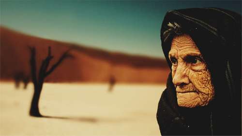 Old Woman Desert Old Age Bedouin Dry Old People