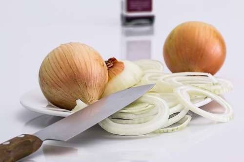 Onion Slice Knife Food Ingredient Raw Vegetarian