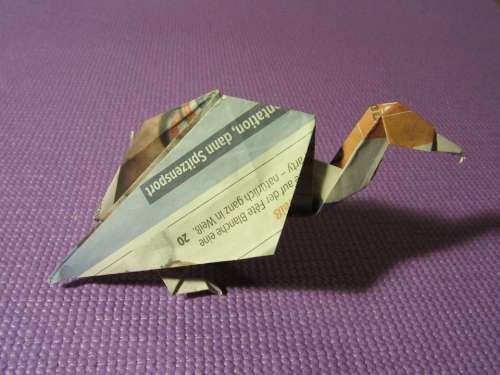 Origami Vulture Paper Animal Bird Newsprint