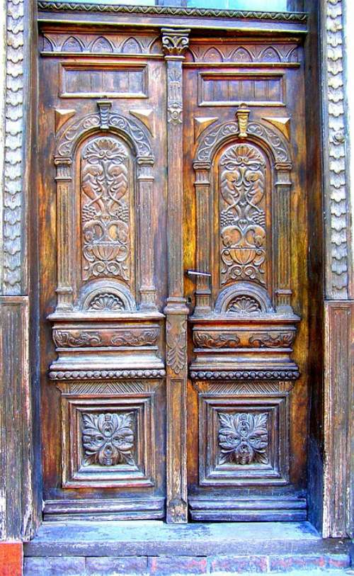 Ornate Wooden Doors Carved Wood Carving Eastern
