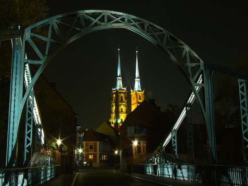 Ostrów Tumski Wrocław Bridge City Architecture