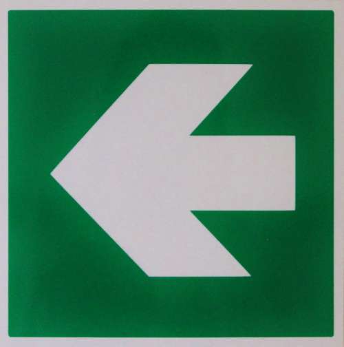 Output Direction Sign Green