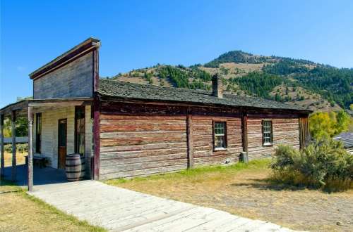 Ovitt Store Bannack Ghost Montana Historic Blue