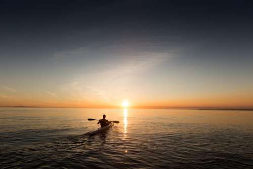 Paddle Kayak Canoe Explore Ocean Sky Water