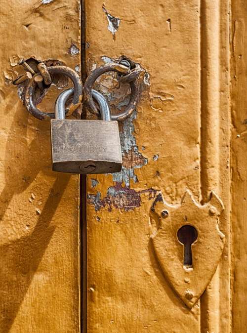 Padlock Door Lock Key Hole Macro Close-Up