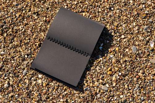 Page Book Note Notebook Beach Black Is Empty