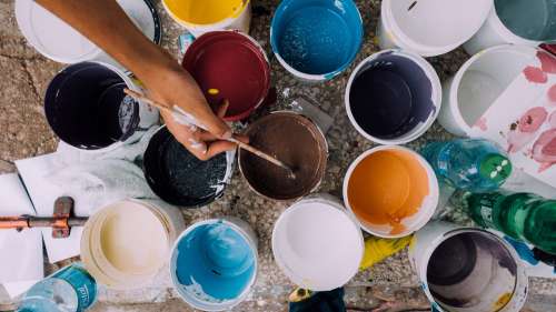 Painter Paint Cans Brush Paintbrush Paint Color