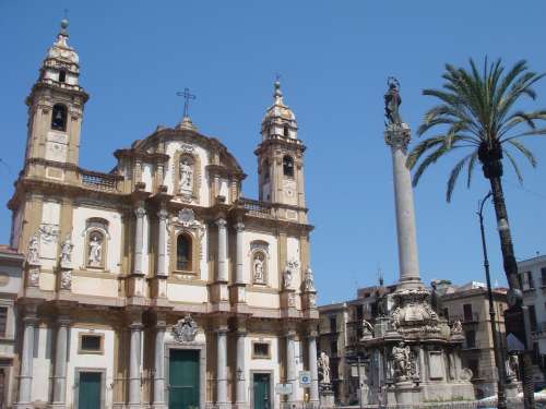 Palermo Sicily Summer Plama Monument Church City
