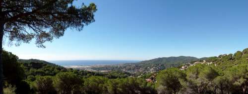Panoramic Cabrils Maresme Barcelona Sea Sky Blue