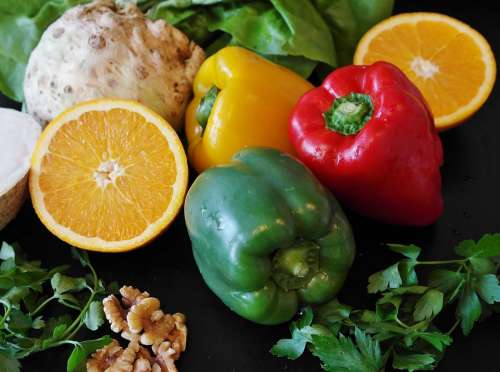 Paprika Salad Food Healthy Vegetables Diet Fresh