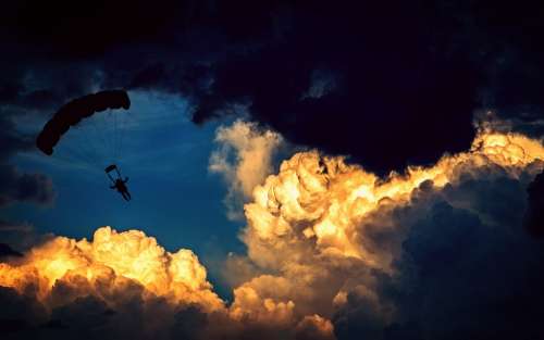 Parachute Parachutist Paraglider Air Sports Flying