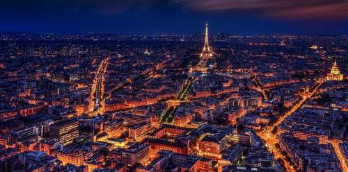 Paris France Eiffel Tower Night Night Paris City