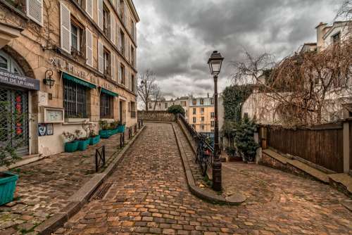 Paris Montmartre Path Pavement Old Town Street