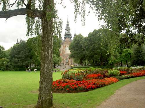 Park Flowers Red Landmark Museum Nordiska