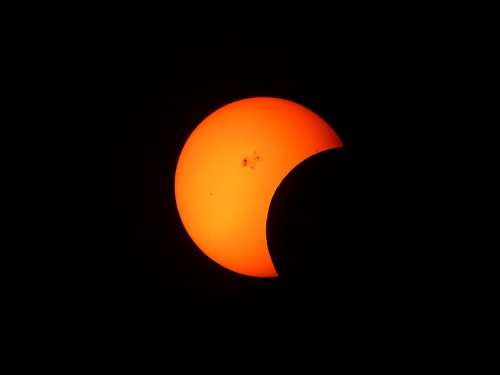 Partial Solar Eclipse Inverted Cosmos Sun Astronomy