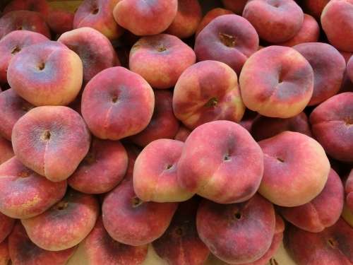 Peaches Fruit Fruits Many Vitamins