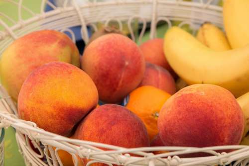 Peaches Fruit Fruit Basket Ripe Fruits Food Eat