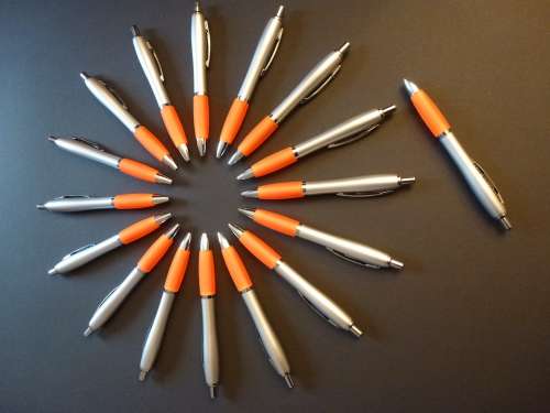 Pen Orange Symmetry Office Write Marker Pen