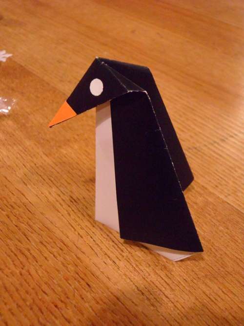 Penguin Origami Folded Folding Penguin Animal Fold
