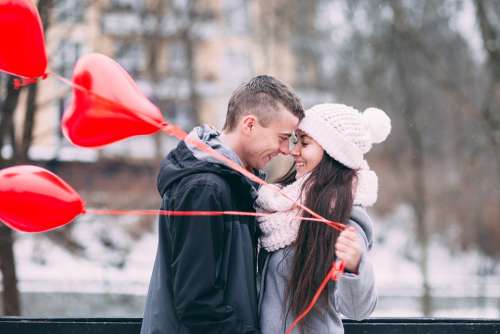 People Man Woman Couple Happy Love Date Cold