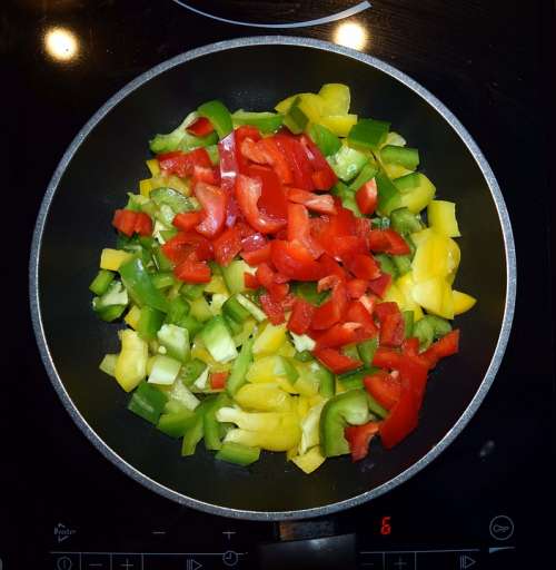 Peppers Salad Kitchen Colors Food Cook Stove