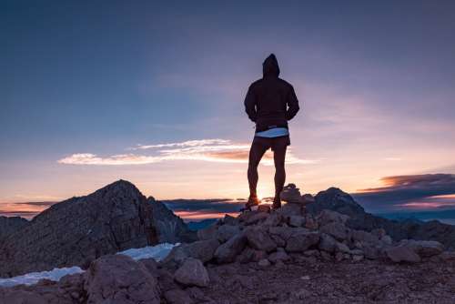 Person Hiker Peak Summit Top Adventure Lifestyle