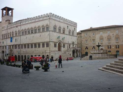 Perugia Umbria Square Partisans Fountain More