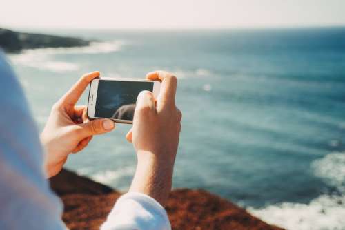 Phone Phone Camera Camera Scenery Ocean Waves