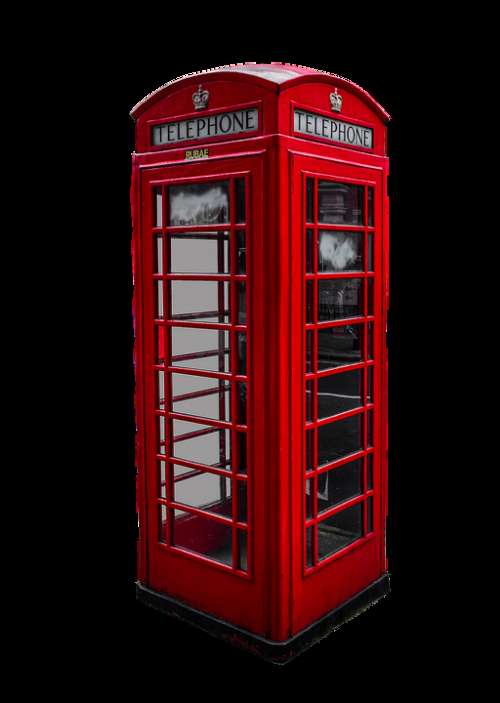 Phone Booth English Isolated Red London Phone