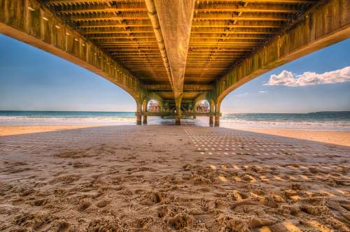 Pier Jetty Wooden Beach Sand Bridge Construction