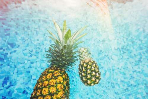 Pineapple Swimming Pool Fresh Pool Water Blue