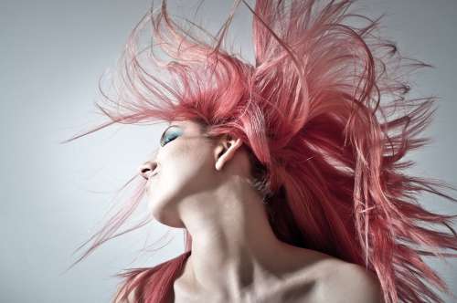 Pink Hair Hairstyle Women Young Glamour Wild