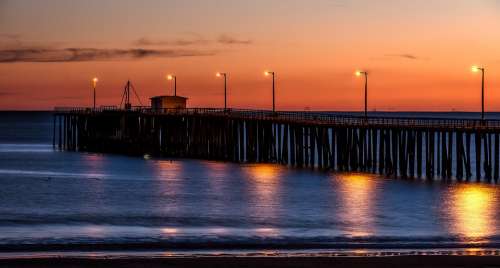 Pismo Beach California Pier Landmark Historic Sea