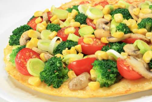 Pizza Broccoli Corn Leek Vegetarian