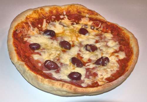 Pizza Pie Olives Cheese Salami