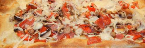 Pizza Mushrooms Tomatoes Salami Cheese