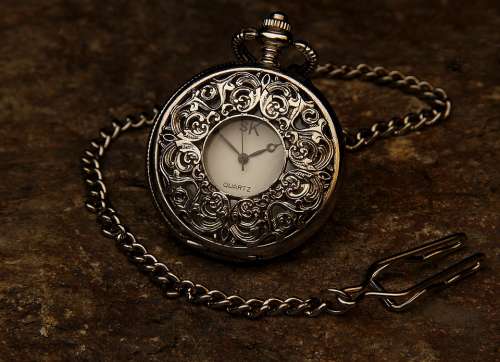Pocket Watch Jewel Chain Stone Time Clock Hour